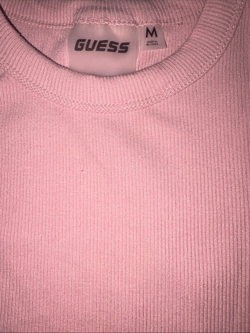GUESS Pink Ribbed Crop Tank Top - Picture 5 of 7